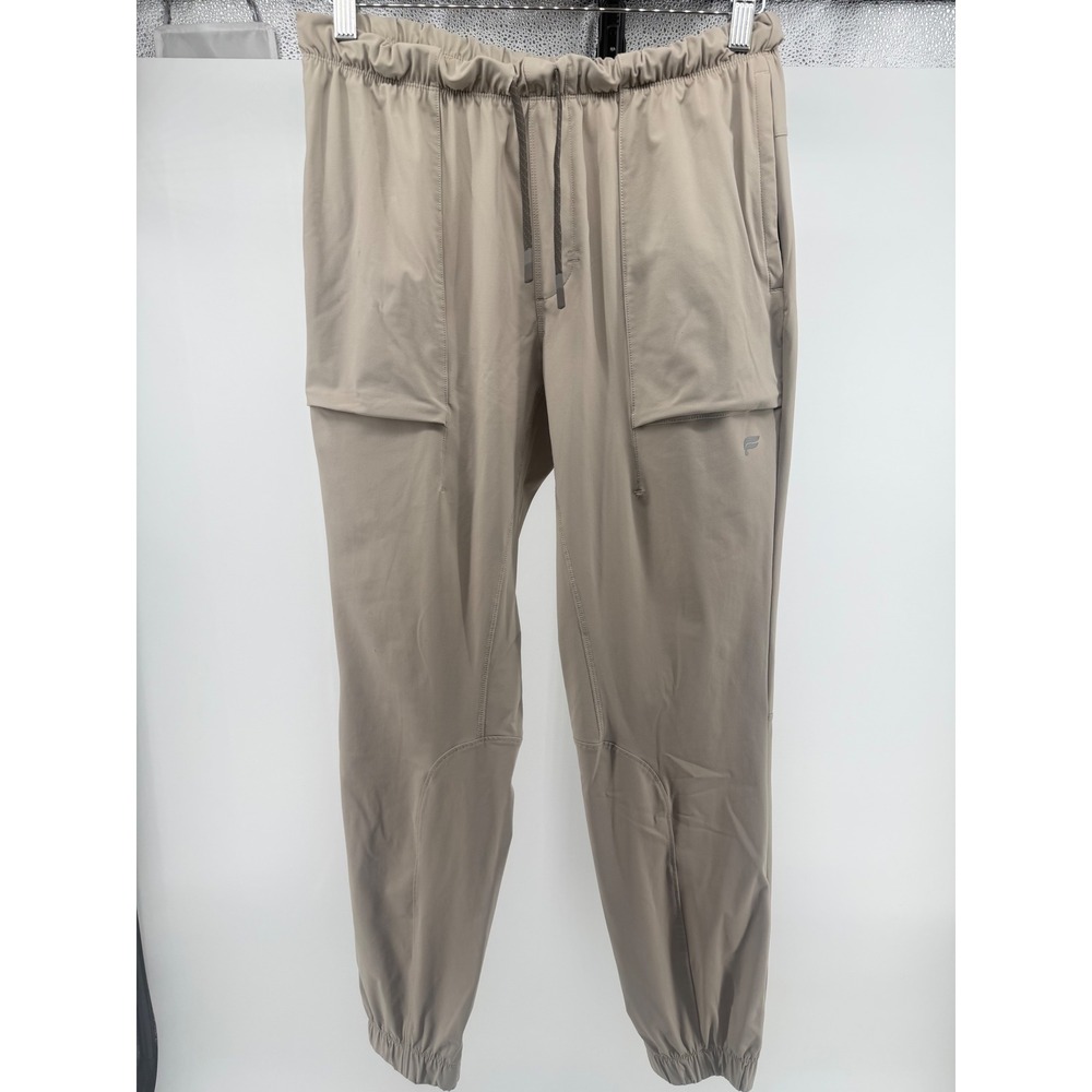 Fabletics Mens One Jogger Tan Elastic Waist‎ Drawstring Pants Size M Reg